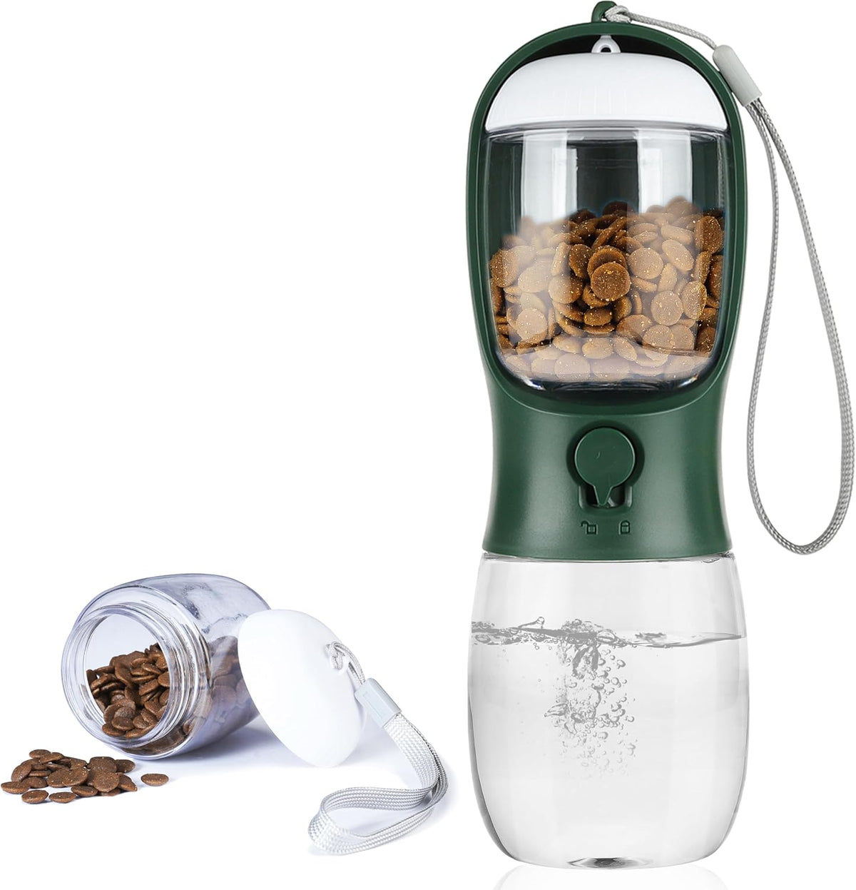 19oz Dog Water Bottle with Food Container, Portable for Travel