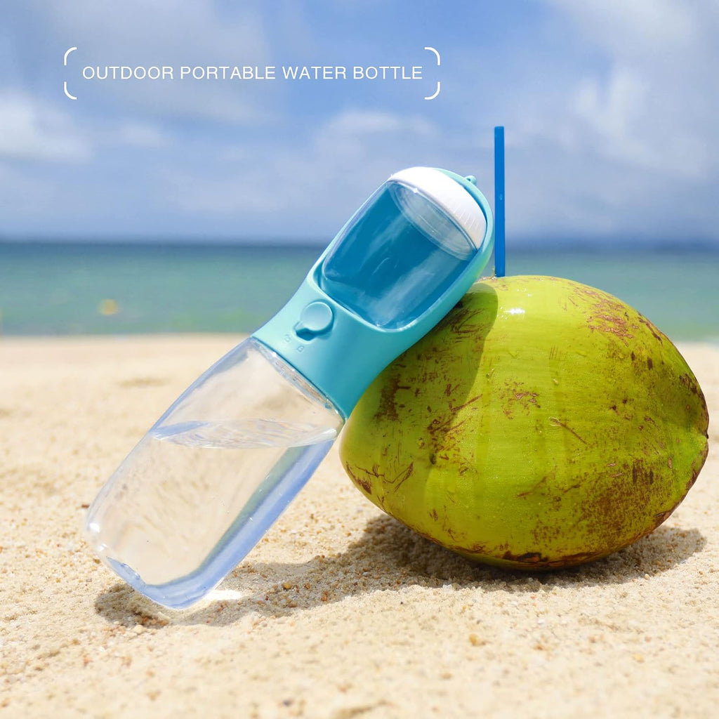 19oz Dog Water Bottle with Food Container, Portable for Travel