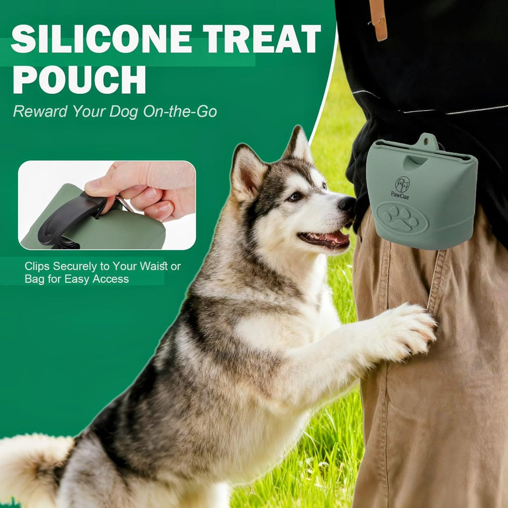 Pet Travel Essentials Bundle-Dog Travel Kit with 2 Collapsible Bowls, Silicone Treat Pouch, Collapsible Water Bottle, Mesh Carry Bag, Waste Bag Holder, Hook-and-Loop Strap