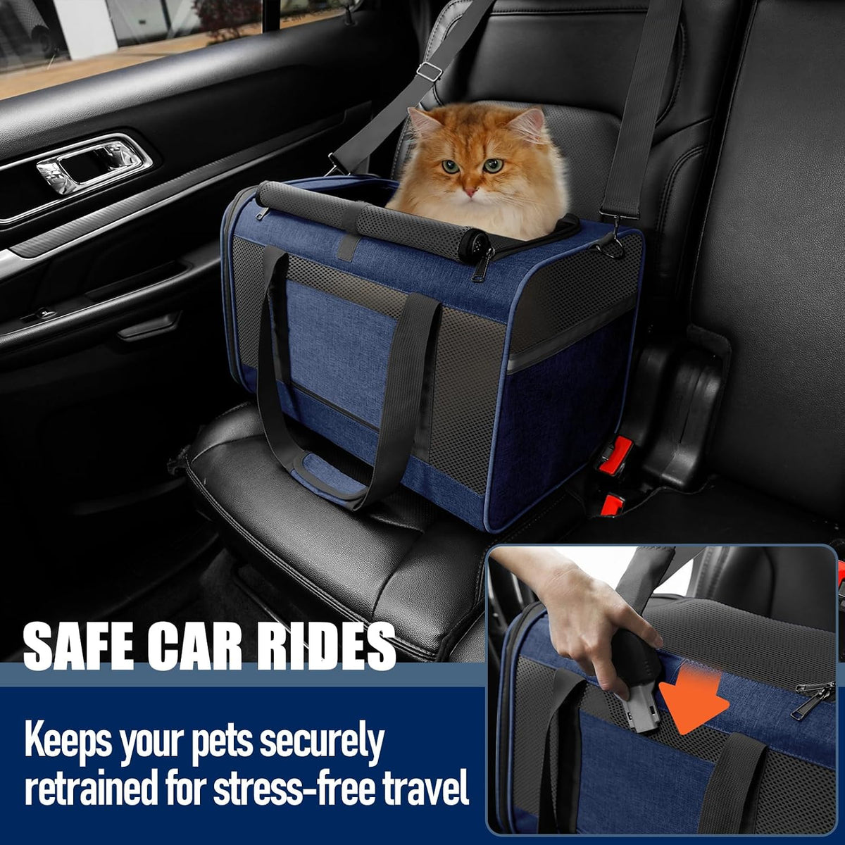 GAPZER Large Cat Carrier Soft, Collapsible Travel Pet Carry Bag, Small Dogs